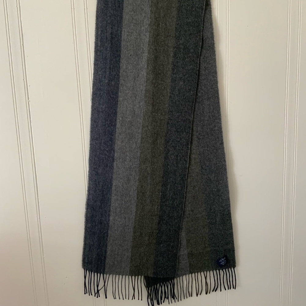 The Tie Bar Gray and Black Striped Scarf